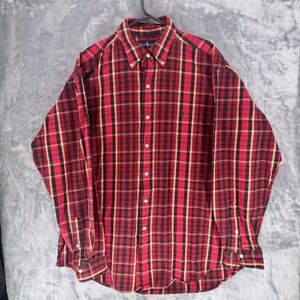 Ralph Lauren Men's Plaid heavy weight 100% cotton Button Down‎  Size Large